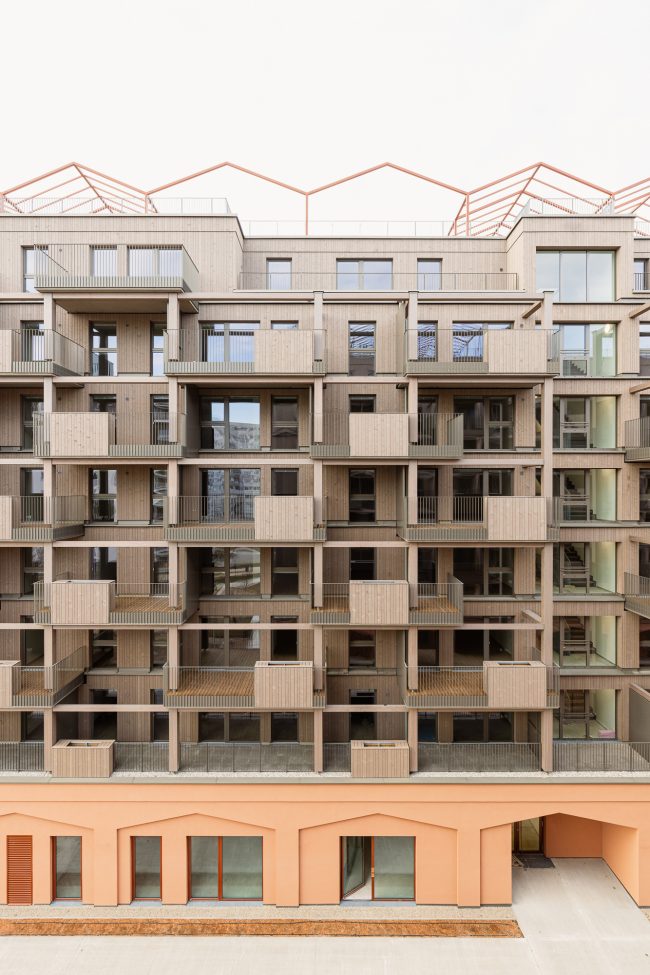 Rote Emma Donaustadt – nachhaltiger Wohnbau Wien, Holzhybrid Architektur